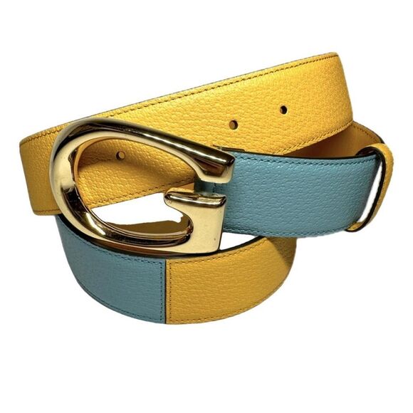 Brand new with box and dustbag Gucci two tone belt Gold buckle - Picture 8 of 10